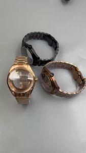 40MM NH35 Polish Bezel Rose Brass Watch Case Sapphire Glass Fit 33.5mm Watch Dial Suitable NH34 NH35 NH36 Movement Watch Parts