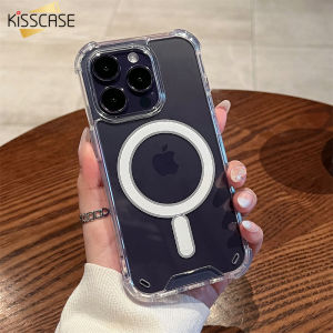 KISSCASE Ốp Sạc Trong Suốt Sang Trọng Cho Magsafe Không Dây Từ Tính Ốp Điện Thoại Acrylic Cứng Chống Sốc Cho iPhone 14 Pro Max Plus 13 12 11