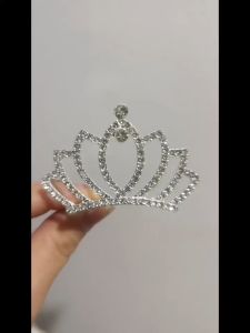 Kids Tiaras Rhinestone Princess Crown Hair Comb Silvery Crystal Girls Costume Birthday Party Crown Hairpiece Children Kids Gift