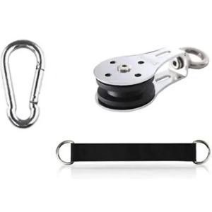 Carabiner Set for DIY Home Gym Cable Machine Fitness Equipment Accessories and Silent Bearing Pulley with Safety Strap