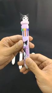 10 Colours Sanrio Ballpoint Pen 0.7mm Kuromi Cinnamoroll Student Writing Drawing Stationery Gift