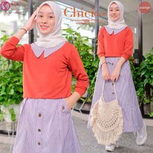 Setelan Wanita Chici Teen Lengan Panjang Dan Skirt Terbaru