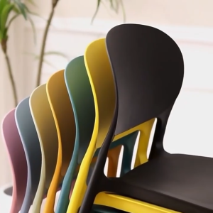 Habitate Nordic Dining Chairs Thickened Plastic Chair with Backrest Coffee Chair Black & White Home Chairs#ch007