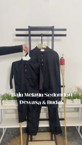 2026 BAJU MELAYU RAYA REGULAR SLIM FIT WARNA BLACK SOFT COTTON BUDAK & DEWASA C007BM / BMC