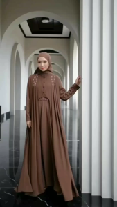 HANEEN ABAYA OUTHER APLIKASI PAYET SWAROVSKI CERUTY BABYDOLL BUSUI FRIENDLY FULL PURING | ABAYA GAMIS PAYET MUTIARA