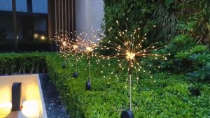 Solar Firework Dandelion Light Solar Garden Light Outdoor Waterproof 120 LED  Garden Lights Solar christmas Lights For Garden Holiday Wedding Party Decoration New year Christmas Decoration