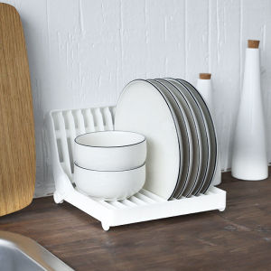 Kitchen Foldable Dish Plate Drying Rack Organizer Drainer Plastic Storage Holder Sink Dish Frame