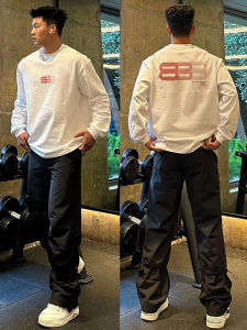 เสื้อยืดแขนยาววินเทจอเมริกัน หลวม รุ่น ผ้าฝ้าย สำหรับผู้ชาย แบรนด์ อินเทรนด์ ผ้าหนา น้ำหนักมาก ผ้าฝ้าย ฤดูใบไม้ร่วง ฤดูหนาว สำหรับใส่เป็นเสื้อซับใน เสื้อท่อนบน