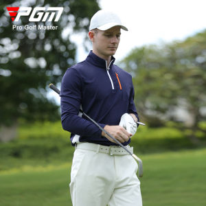 PGM GOLF Quarter Zip Pullover Long Sleeve Men Golf Shirt with Soft Sport Fabric YF522