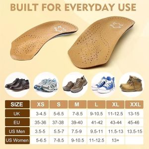 DIDI 1Pair Orthotics Insoles Plantar Fasciitis Insoles High Arch Supports Shoe Insoles for Flat Feet Over-Pronation Foot Pain Relief Orthotics Heel Cushion Inserts for Running Walking