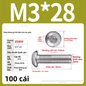 BAIRUITE | Ốc Vít Đầu Lục Giác Inox 304