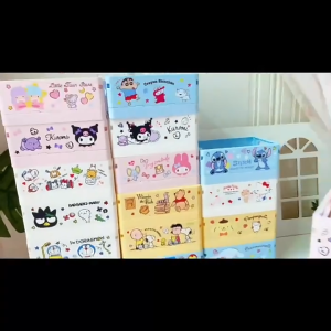 Kotak Lipat Meja 桌面折叠收纳盒 Foldable Storage Box 库洛米玉桂狗卡通文具桌面收纳筐 Cute Cartoon Stationery Organizer