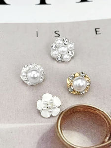 Small 9/10/11mm Shirt Cardigan Pearl Rhinestone Buttons Simple Luxury Crystal Buttons Sewing DIY Accessories