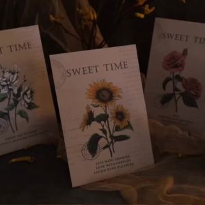 24Sets Sunflower Rose Gift Bags Vintage Flower Candy Cookie Treat Bags with Stickers  Wedding Party Favor Bag Wrapping Supplies