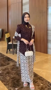 Anya Set Kebaya Janggan Atasan Brokat Emboss Wisuda Baju Wanita Lamaran Bridesmaids Kondangan Kekinian Free Bross