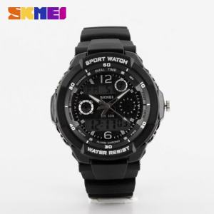 SKMEI 1060 Dual Display Quartz Watch untuk kanak-kanak sukan kalis air kanak-kanak Anti-kejutan Boy Girl Digital jam tangan Relogio 0931