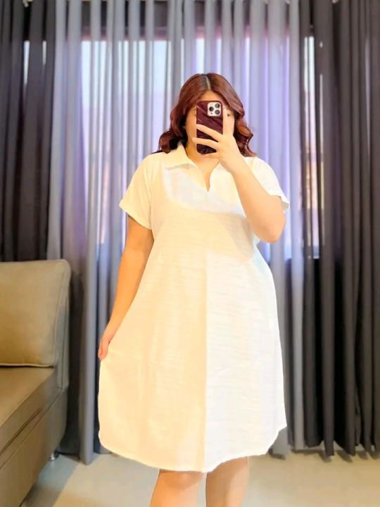 SAMARA DRESS FREE SIZE: FIT L-2XL BODY FRAME FABRIC: COTTON LINEN | Lazada  PH