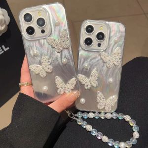 Oppo A3 Pro A5 Pro A15 A15s A16 A17 A17k A18 A5 A9 A31 A53 2020 A38 A54 A57 2022 A58 A60 A74 A76 A77s A79 A93 A94 A98 butterfly pearl chain feather fur casing 蝴蝶手机壳
