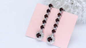 Lohaspie Jewelry Genuine 4.5 Carats Solid Sterling Silver 925 Stud Earring Natural Garnet Stud Earring Silver Earrings 925 Original Garnet Birthstone Earring For Women Jewelry
