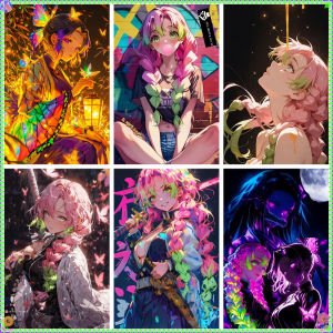 DIY Oil Painting By Numbers Demon Slayer:Kimetsu No Yaiba Mitsuri Kanroji Fan Art Home Decoration Wall Room Decor Gift Frameelss