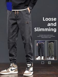 ROMON | Romon Mens Casual Trousers Spring Autumn Loose Workwear Harlan Pants Trendy American Sport Long Trousers Fashionable City Style