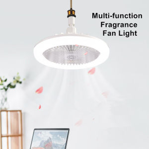 Anelila 2023ใหม่ไฟติดเพดาน Led แบบ2 In 1พร้ออมพัดลมปรับได้ตรงฐานหลอดไฟ E27พัดลมทันสมัยห้องนอนสำหรับห้องครัวห้องน้ำตลาดกลางคืน