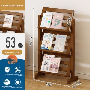 Multi-Layer Book Display Stand Wall-Mounted Floor Bookshelf Newspaper Rack Magazine Storage Shelf Modern Simple Bamboo Craft