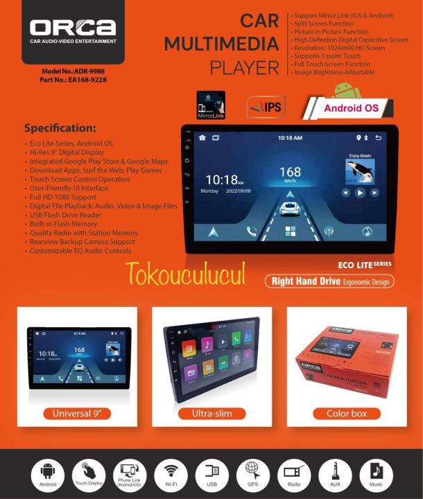 Headunit android orca ADR 9988 eco series 9inch dan 10inch Lazada
