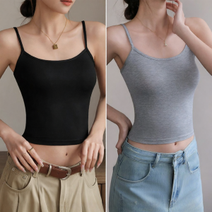 Slimming Breast Coverage Sleeveless Top White