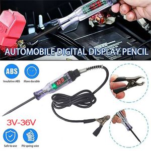 AUTOFun Pena Uji Tampilan Digital Universal DC 3V-48V Pena Uji Sirkuit Sepeda Motor Otomotif
