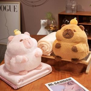 EMERRY Nap Pillow Capybara Hand Pillow With Blanket Warming Multi-Function Capybara Plush Doll Capybara Stuffed Toy Fluffy Capybara Anime Fluffty Toy Home Decoration