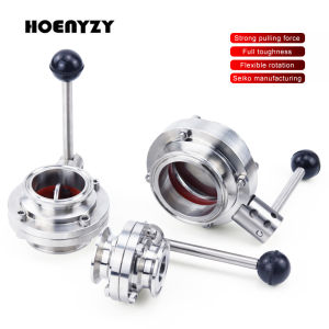 3/4“ 1” 1-1/2" 2" 19/32/25/38/51/63mm Stainless Steel 304 Sanitary Butterfly Valve Tri Clamp 50.5/64/77.5mm Homebrew Beer Dairy