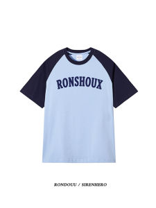 Áo Thun Tay Ngắn Cổ Tròn Dáng Rộng Phong Cách Mỹ Cổ Điển Dành Cho Nữ Mùa Hè Thiết Kế Màu Tương Phản Gợi Cảm Phong Cách HongKong