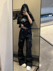 American Retro Vibe Cargo Pants Men and Women Spring and Summer High Street Fashion Brand Loose Wide Leg Straight Casual Bootcut Pants