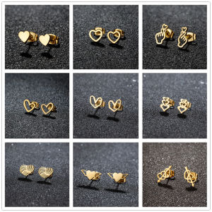 small love heart stainless steel womens earrings Valentines Day gift hypoallergenic Ear piercing stud earrings jewelry