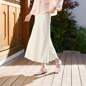 XIANGYING | New Chinese Style Lace Satin Half Skirt