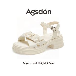 Agsdon | Platform Sandals for Women Summer White High Heel