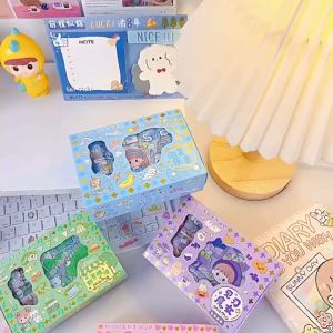Hộp Mono 10 Tấm Sticker Và 4 Băng Dính Washi Tape Dán Trang Trí Sổ Lưu Niệm DiY Hình Dễ Thương