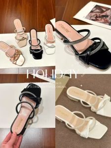 BEDILz Popular Fashion Square Head Crystal Mid-Heel Women's Shoes