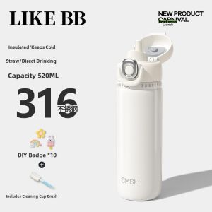 LIKE BB | High Appearance Bicolorous Drinking Straw Thermal Cup