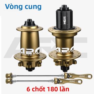 Moay-ơ Xe Đạp ARC MT088 MTB Bạc Đạn Kín 6 Chấu 180 Tiếng Click Trước 9x100 15x100 Sau 10x135 12x142 Dành Cho Xe Đạp 8-12 Tốc Độ Màu Đen Đỏ Vàng Bạc