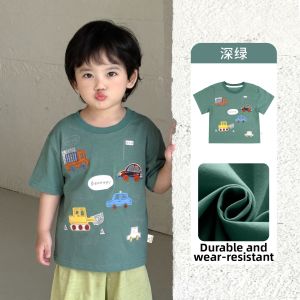 LANWEILIYANG | Cartoon Cotton Short Sleeve T-Shirt for Boys