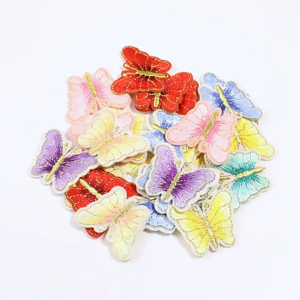 Shiny Gold Thread Butterfly Embroidered Patch Iron On Hot Melt Adhesive Patches DIY Clothing Accessories