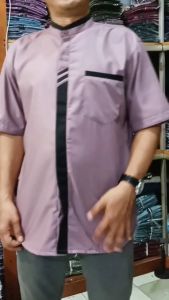 Kemeja Koko Pria Katun Toyobo Premium Baju Kemeja Kantor Lengan Pendek Model Basic Polos