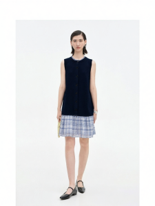 Color Block Silky Silk Spliced Dress