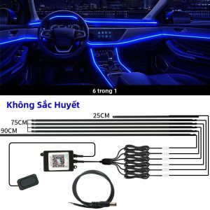 Đèn LED Nội Thất Xe Hơi Symphony 64 Màu RGB Bluetooth Dải Đèn Acrylic Cầu Vồng Đèn Chiếu Sáng Chân Ghế Cho Audi BMW Benz Toyota Honda