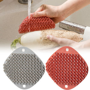 Kitchen Multi-functional Brush Decontamination Oil Resistant Scrubbing Pad Brush Silicone Fruit and Vegetable Cleaning Brush