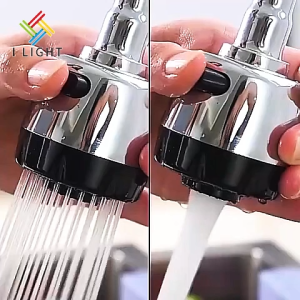 (Fast Delivery)360° Rotating Single Cold Faucet with Spray Head Kitchen Washing Faucet Black/Silver