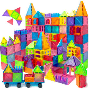 32/76/122PCS Magnetic Building Blocks Construction Set DIY Montessori Sensory Educational Toy For 3+ Old Kids Birthday Gift