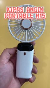 Avvic N15 Kipas Angin Mini Portable Fan LED Display Kipas Lipat Genggam Desktop Fan 5 Wind Speed